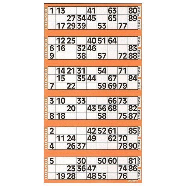 Jumbo Bingo Bloc I Carnet bingo I Grilles de bingo prédécoupés