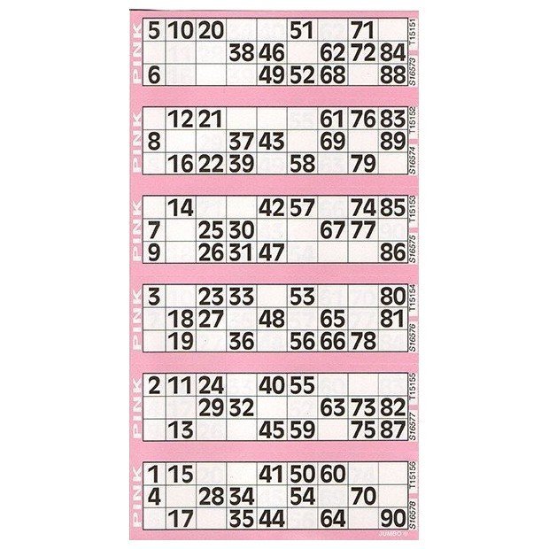 Jumbo Bingo ticket booklets I Bingo book tickets I Bingo flyers ticket
