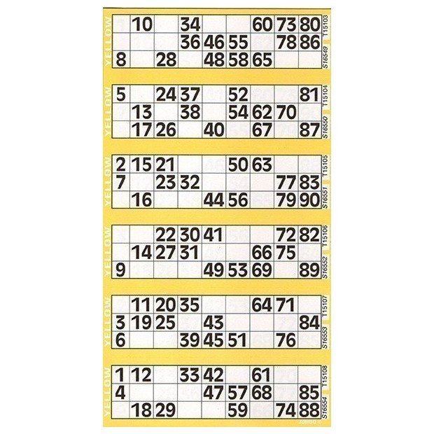Jumbo Bingo Bloc I Carnet bingo I Grilles de bingo prédécoupés