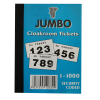 1000 numbered raffle Cloakroom tickets I Jumbo raffle ticket