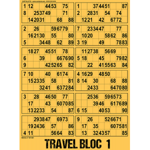 Travel Bloc I Travel games I 90 number bingo I Outside bingo game