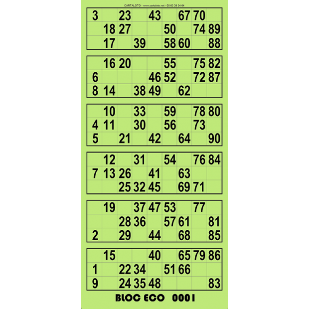Bingo tickets with 6 grids I 90 ball bingo I Bingo paper sheets