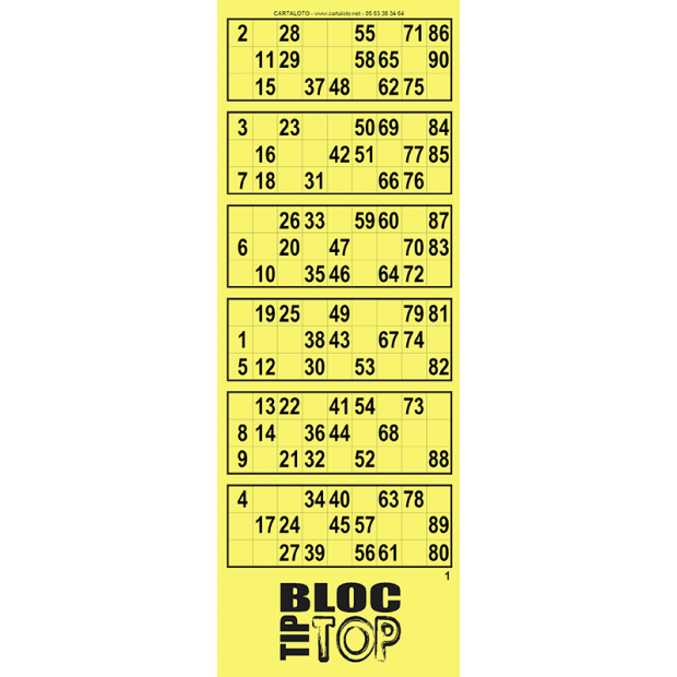 1-90 number bingo tickets I Bingo paper I Cartaloto