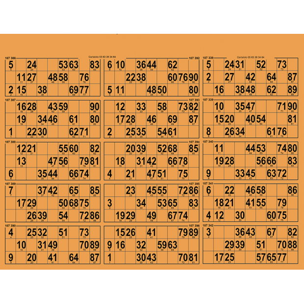34 Thick cardboard I 90 ball bingo tickets 15 grids I Custom Printed