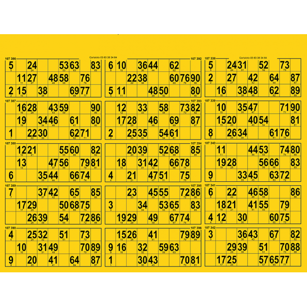 34 planches de loto 15 grilles en carton très rigide I Carton loto