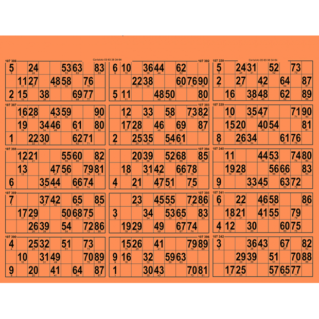 34 Thick cardboard I 90 ball bingo tickets 15 grids I Custom Printed