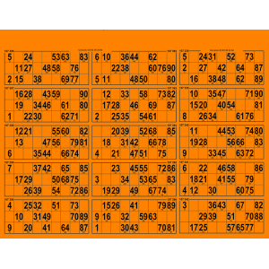 34 Thick cardboard I 90 ball bingo tickets 15 grids I Custom Printed