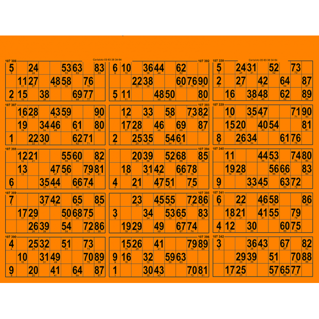 34 Thick cardboard I 90 ball bingo tickets 15 grids I Custom Printed