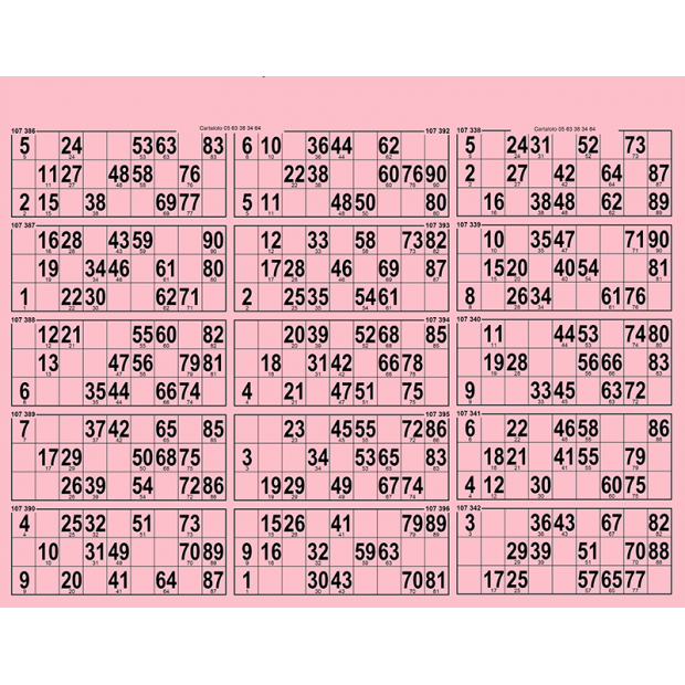 34 Thick cardboard I 90 ball bingo tickets 15 grids I Custom Printed