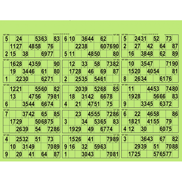 34 planches de loto 15 grilles en carton très rigide I Carton loto