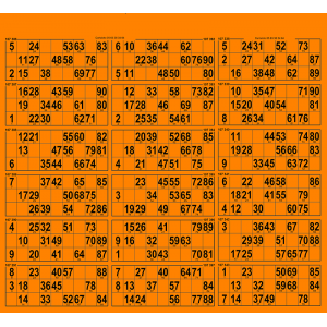 28 planches de loto 18 grilles I Cartons loto très rigides