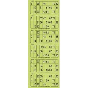 Piccolo bingo tickets I 100 bingo sheets of 6 pre-cut grids