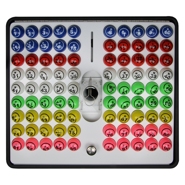 balles de loto dans boulier à soufflerie