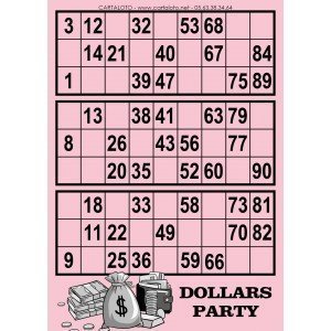 Dollar Party I Feuille de loto I Partie de loto spéciale