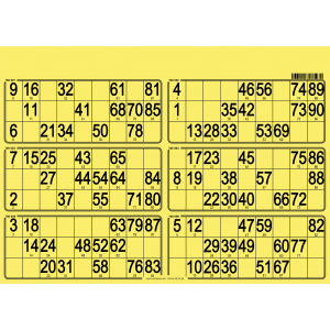 84 Paper 90 ball bingo tickets I 6 grids bingo paper I 90 number bingo