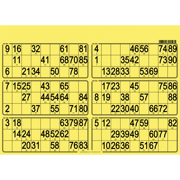 84 Paper 90 ball bingo tickets I 6 grids bingo paper I 90 number bingo