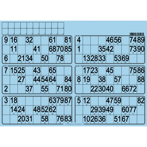 84 bingo tickets I 6 grids bingo paper game I 90 number
