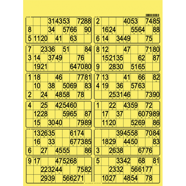 42 planches de loto rigide 12 grilles I Personnalisez en ligne